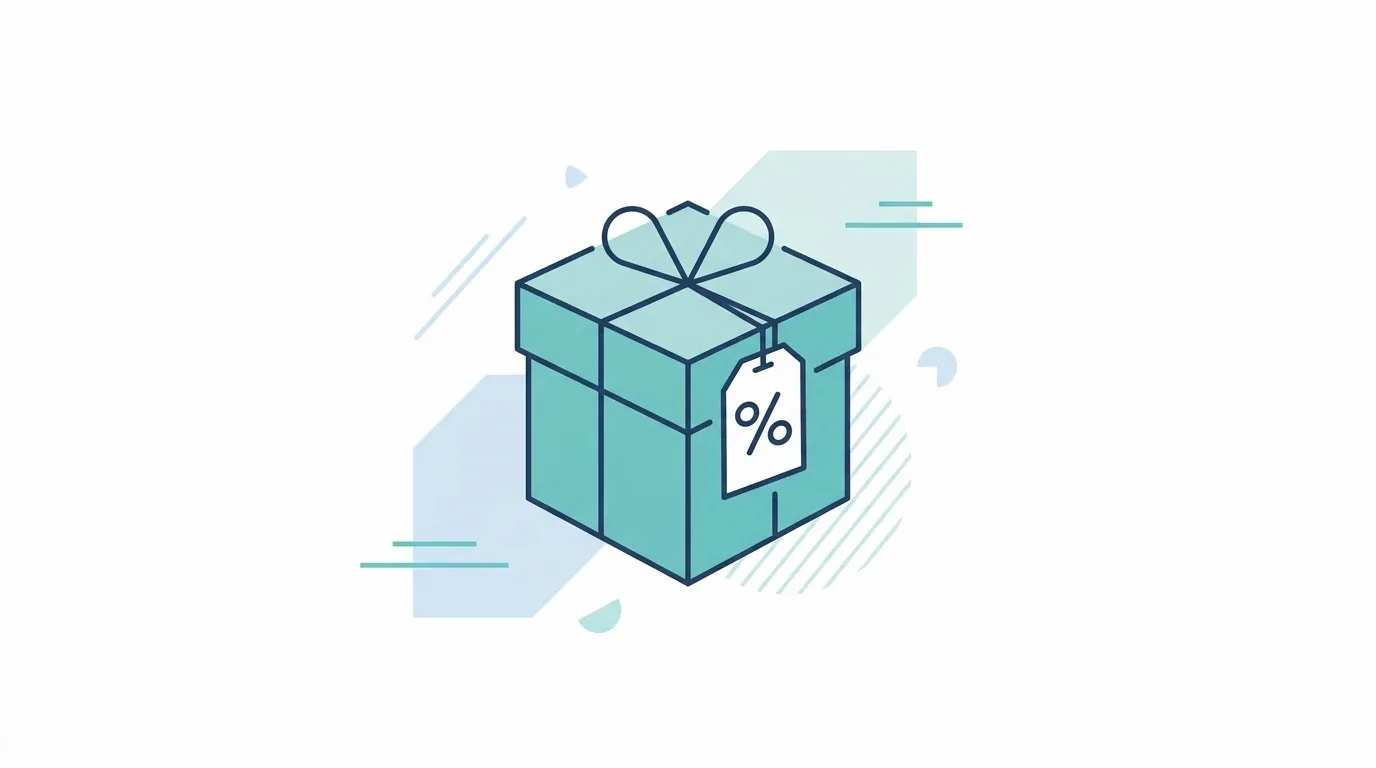 Pacchetto regalo con etichetta percentuale: bonus benvenuto SpinMama